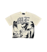 Mixed Emotions Rhinestone Tee Off White Alien