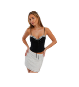 Le Lis Spaghetti Strap Corset Top Black