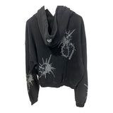 Concept “Flail” Rhinestone Hoodie Black