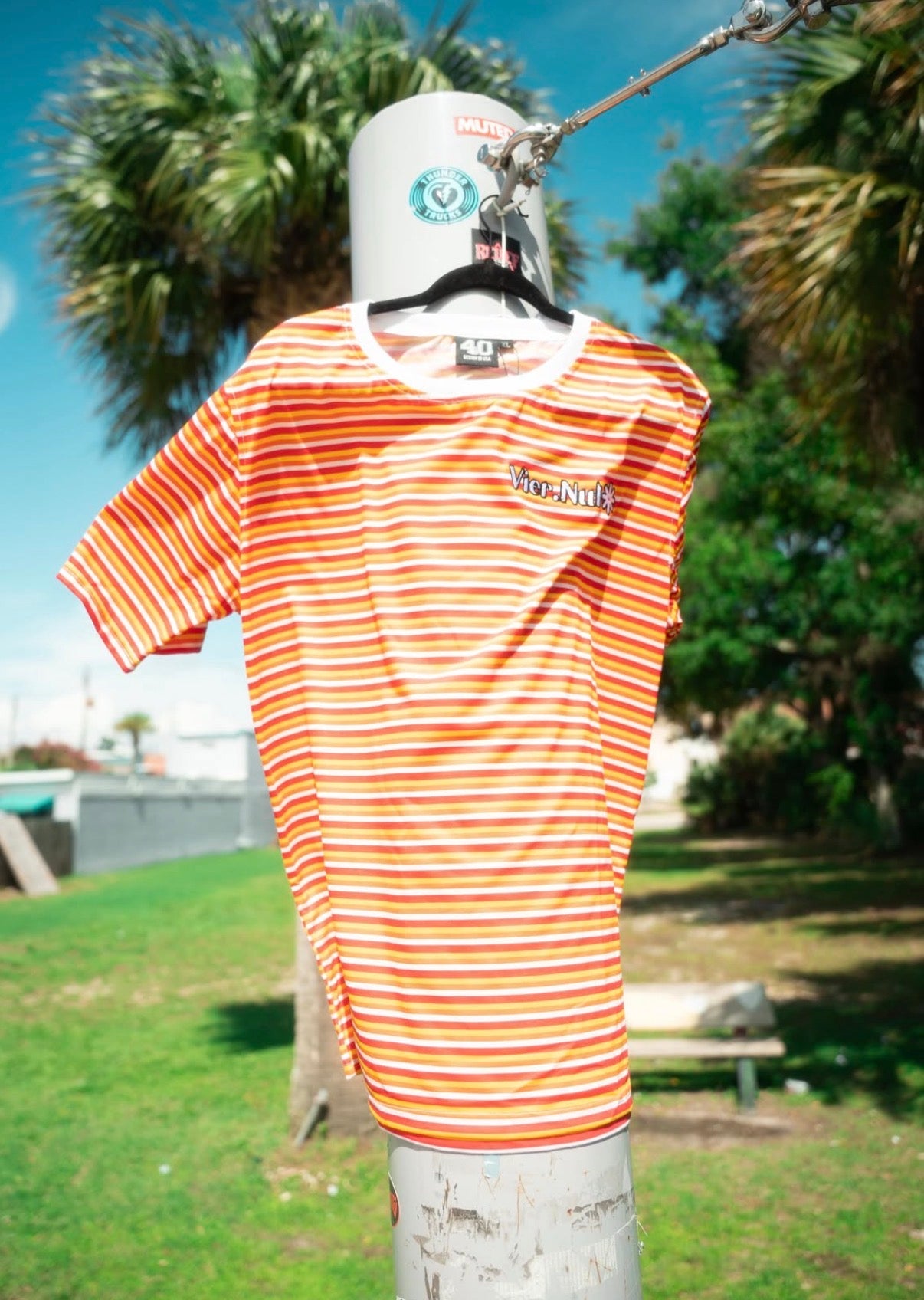 4.0 Streetwear Co Striped Tee Orange