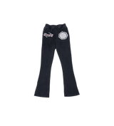 Concept “Flowers” Flared Sweats Black