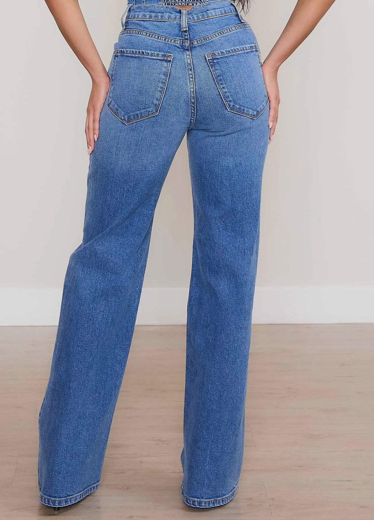 Vibrant Venessa Blue Straight Jeans
