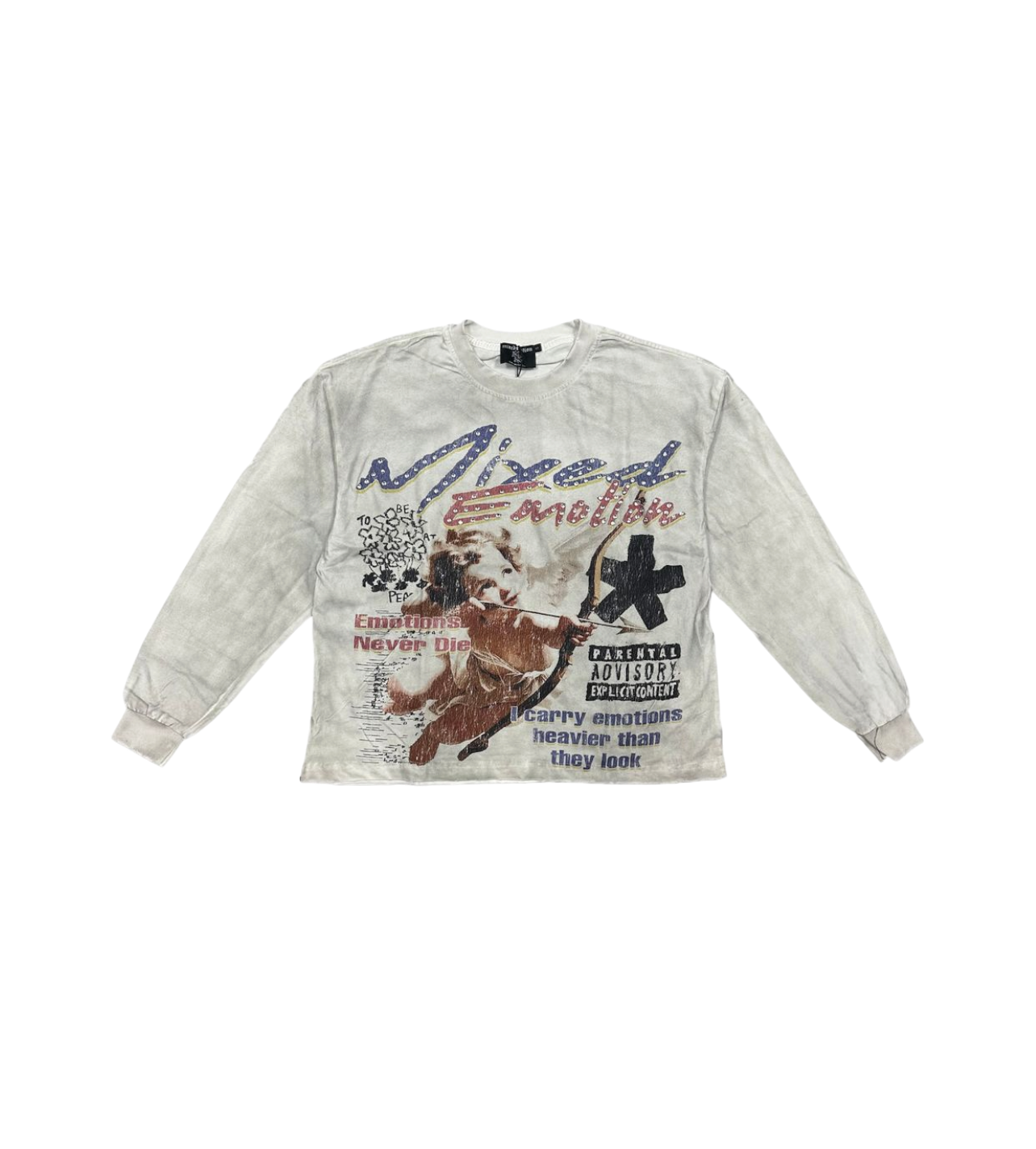 Mixed Emotions “Triplets” Long-sleeve Tee White