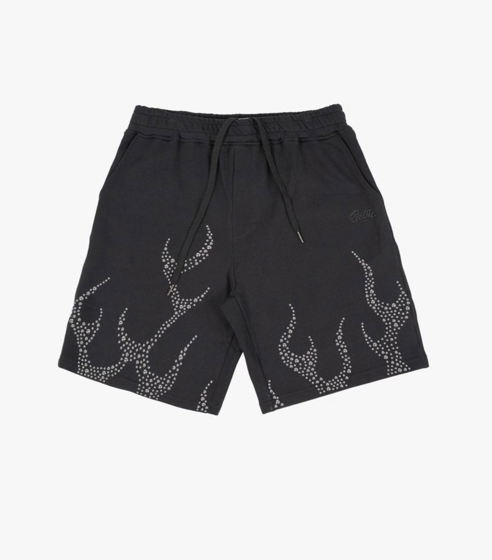 EPTM Rhinestone Flame Shorts