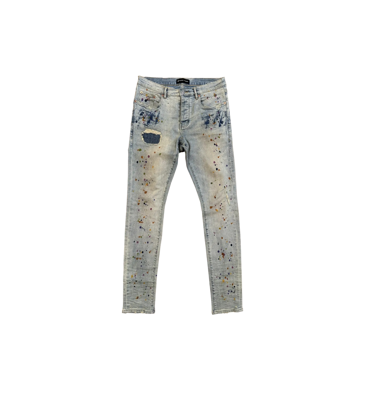 Purple Paint Splatter Denim (Pre-Owned) Retail $300