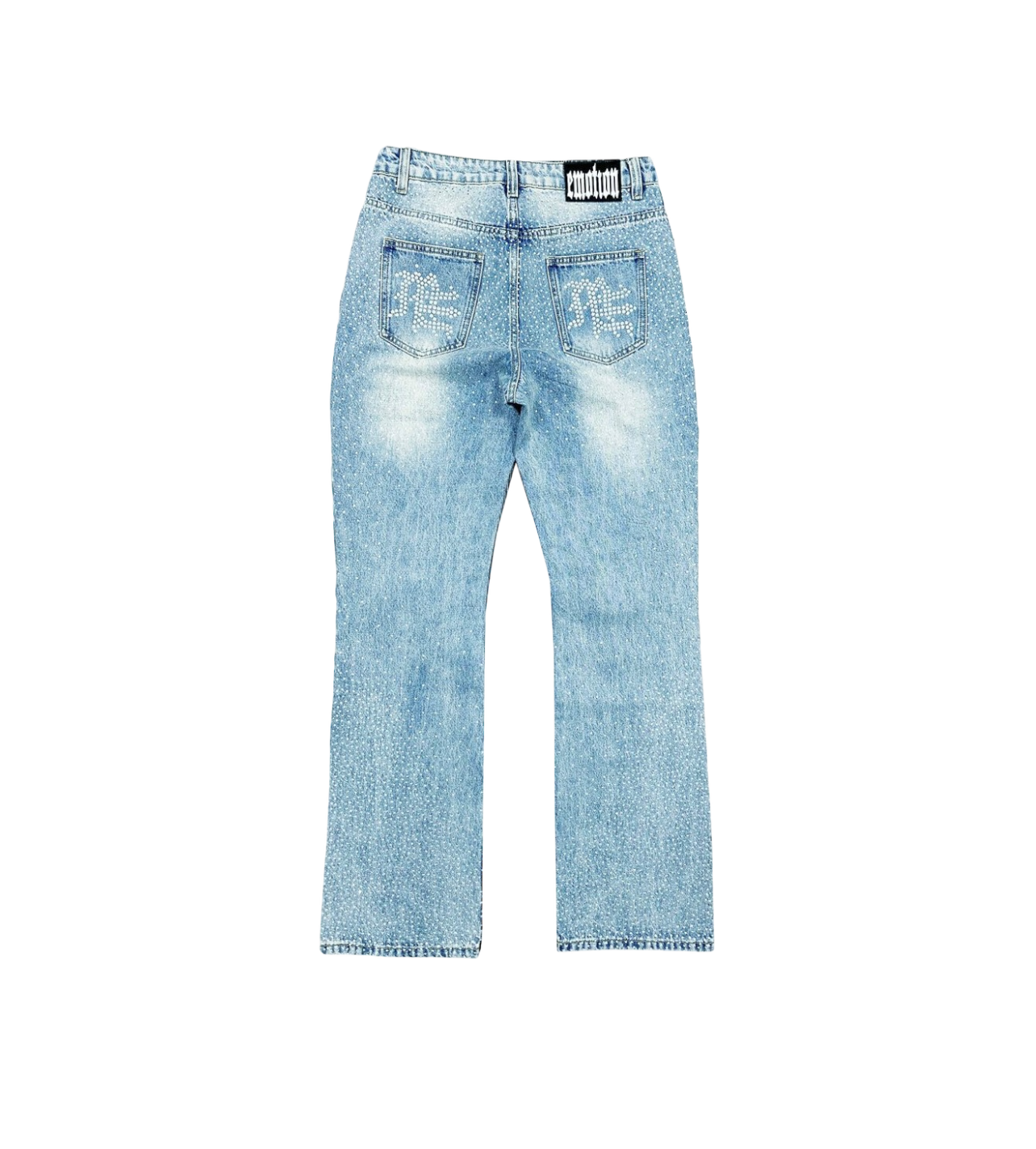 Mixed Emotions Flooded Rhinestone Jeans