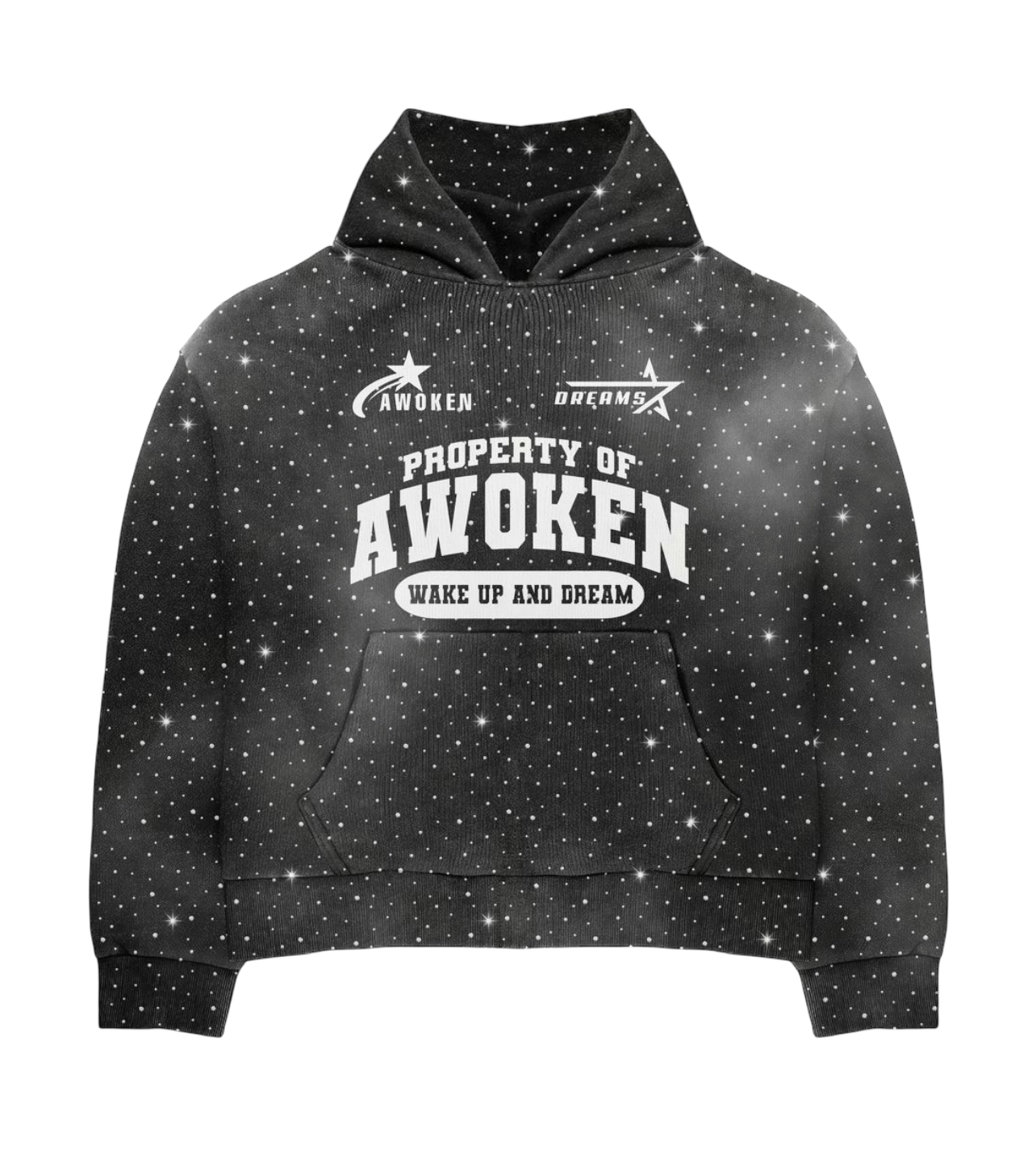 Awoken Dreams Black Rhinestone Hoodie