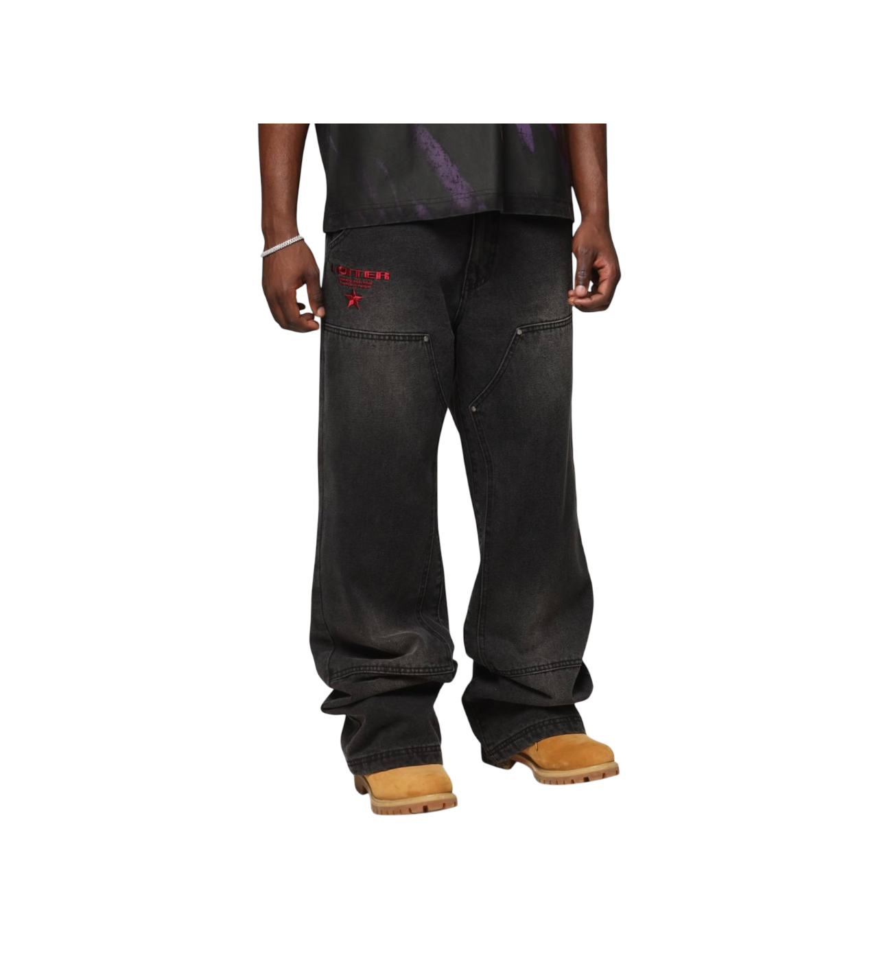 Loiter Y2K Baggy Carpenter Pants Black