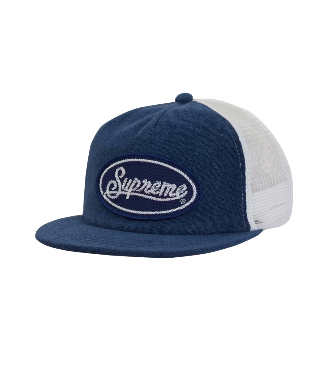 Supreme Terry Mesh Back 5 Panel Blue Hat
