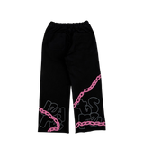 Red Letters Chain Black Sweatpants