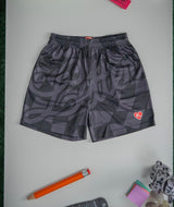 Red Letters Checkered SpellOut Shorts