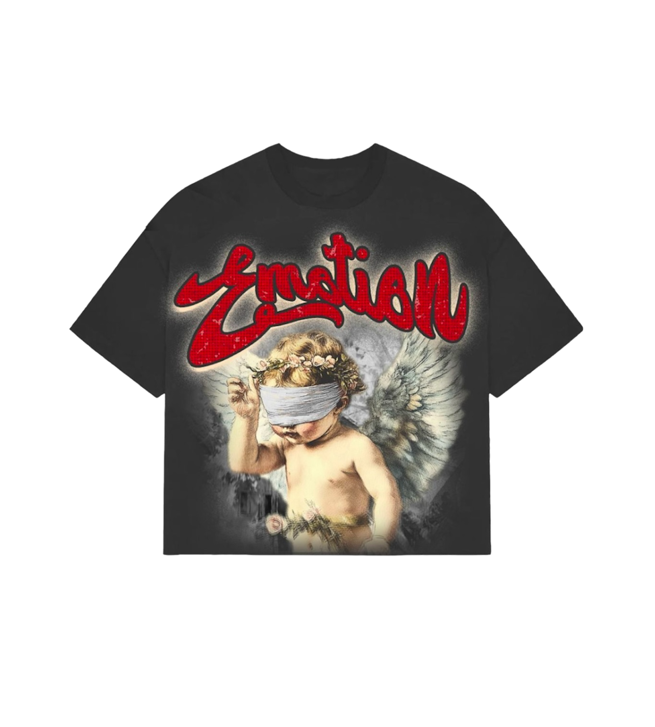 Mixed Emotion Rhinestone Red Angel Tee