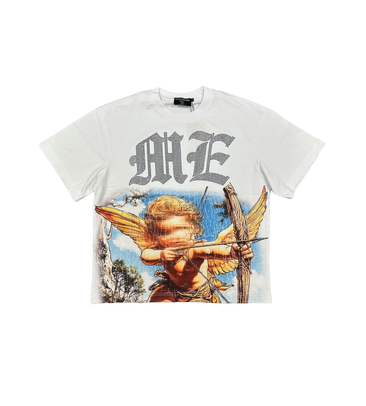 Mixed Emotion White Angel Rhinestone Tee