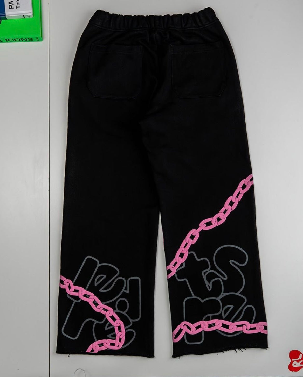 Red Letters Chain Black Sweatpants