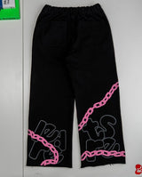Red Letters Chain Black Sweatpants