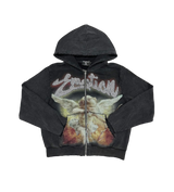 Mixed Emotions Rhinestone Angel Hoodie Red/Black