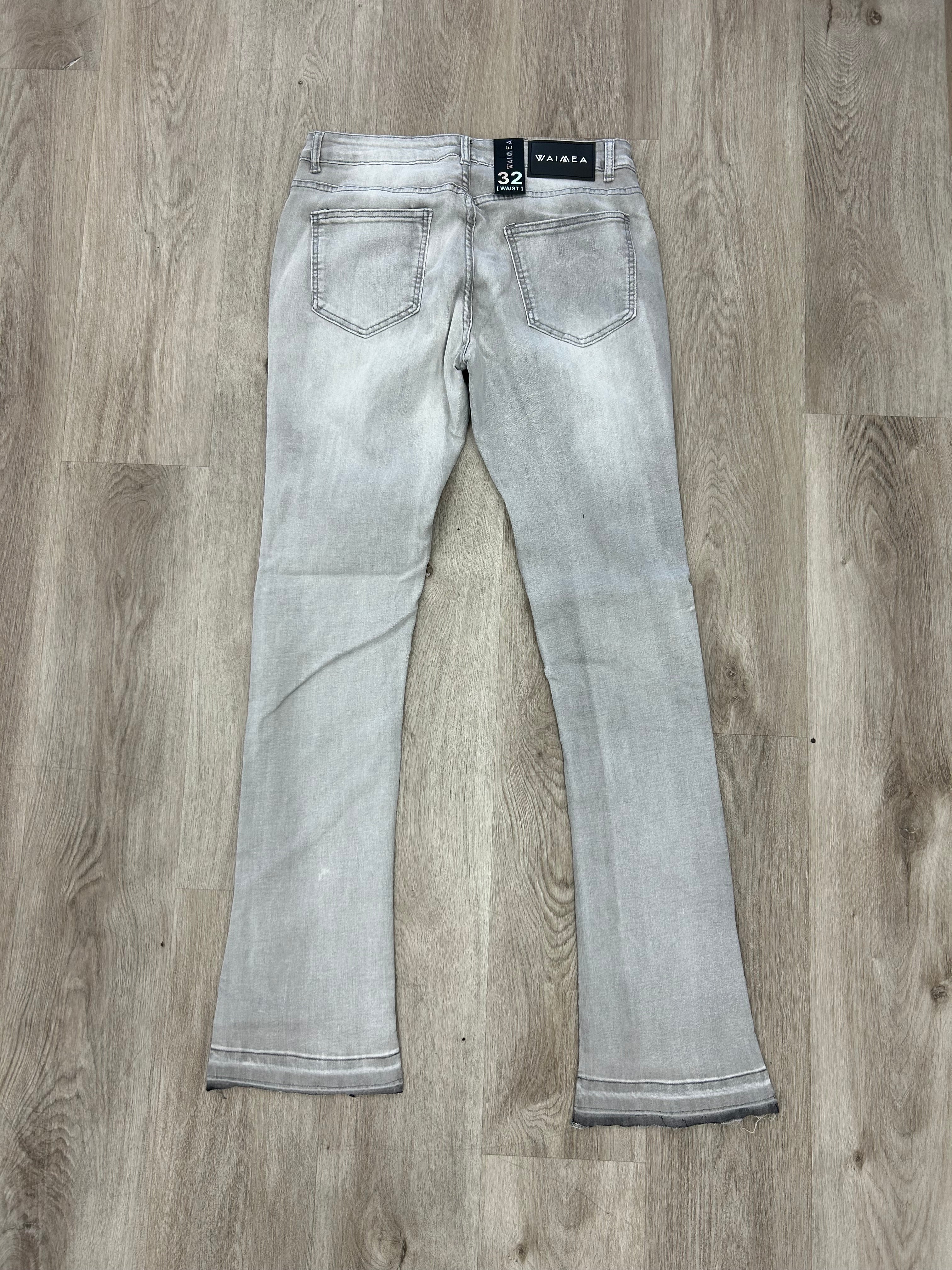 Waimea Grey Star Stacked Jeans