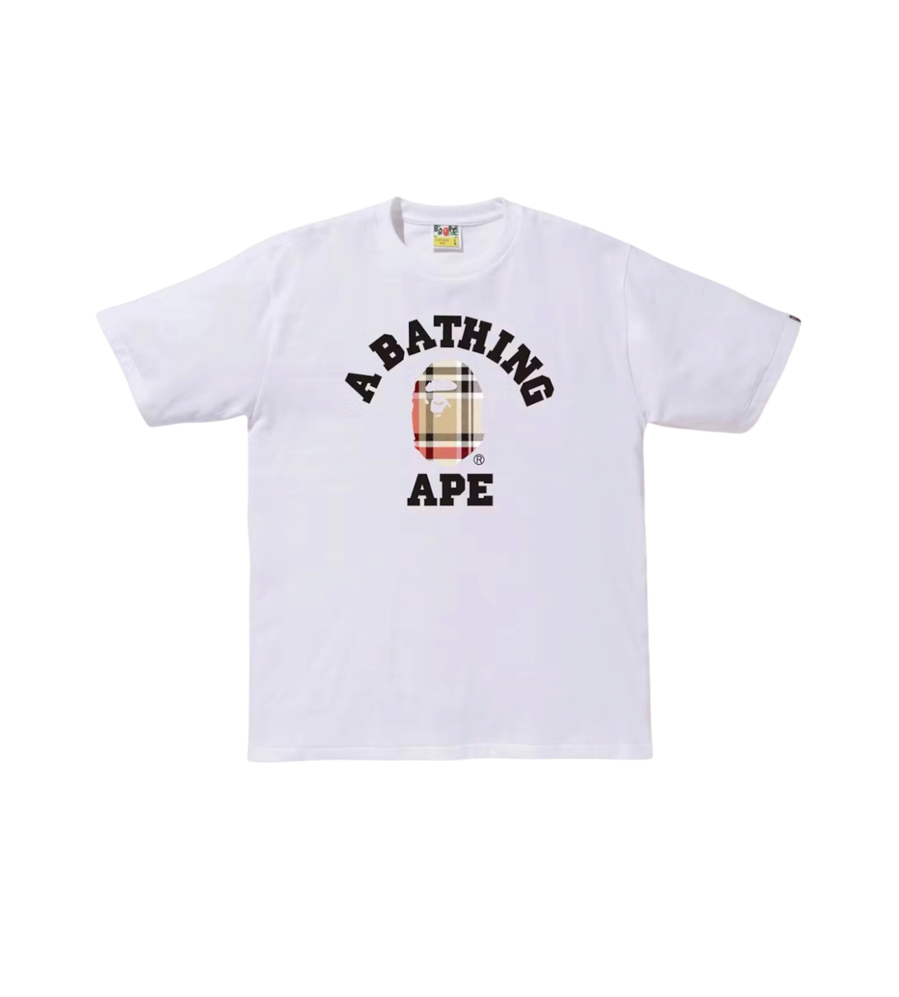 Bape College Check Tee White