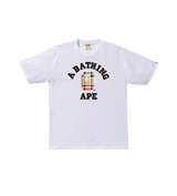 Bape College Check Tee White
