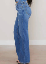 Vibrant Venessa Blue Straight Jeans