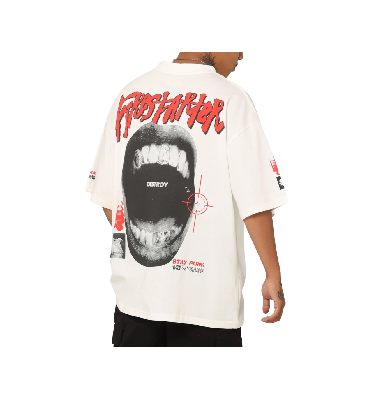 Loiter Fire Tee Cream/Red