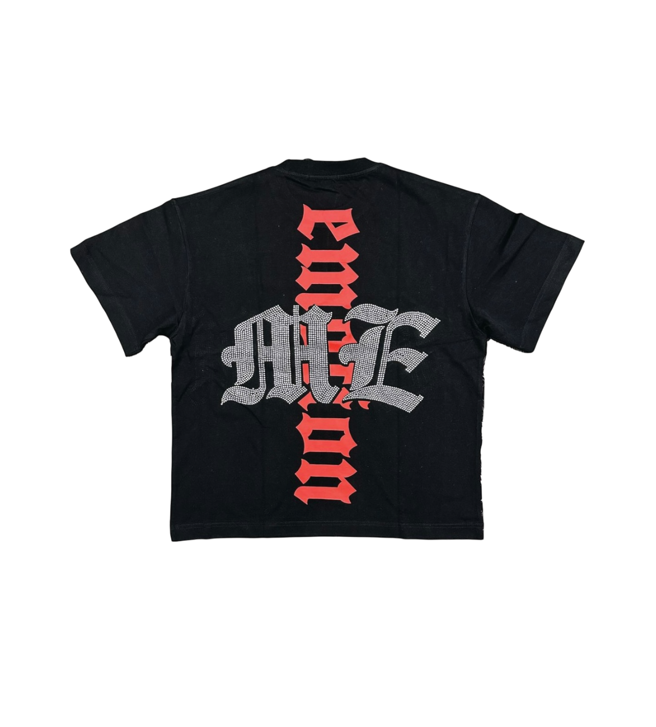 Mixed Emotions Rhinestone Tee Black Shred