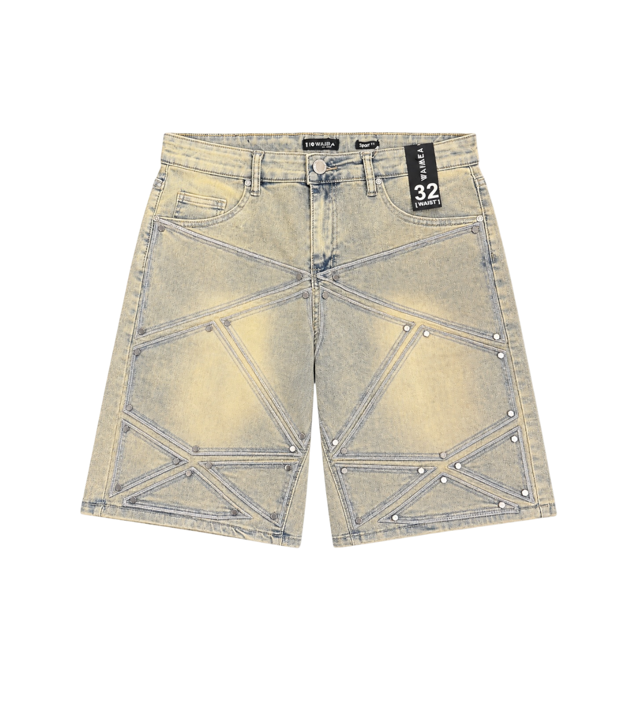 Waimea Studded Denim Short Vintage Wash