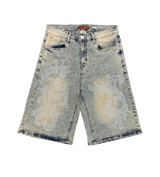 Waimea Paisley Rhinestone Short Light Wash