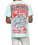 Rockstar Peace and War Teal Tee