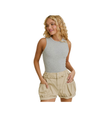 Lelis Ribbed Tank Bodysuit Heather Gray