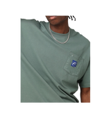 Carre Pocket Tee Green Embroidery