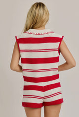 Le Lis Stitch Sweater Top With Shorts