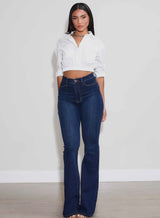 Vibrant Dark Stone Boot Cut Denim