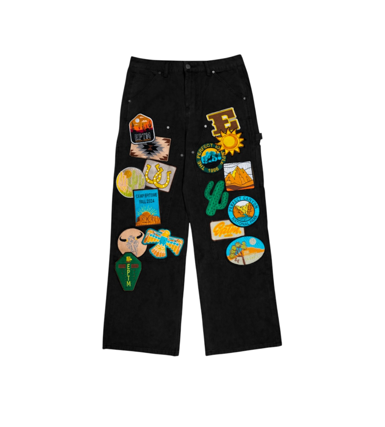 EPTM Patchwork Black Workwear Pants