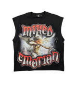 Mixed Emotions Angel Rhinestone Cut Off Black