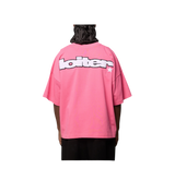 Loiter Pink Boxy Fit SpellOut Tee