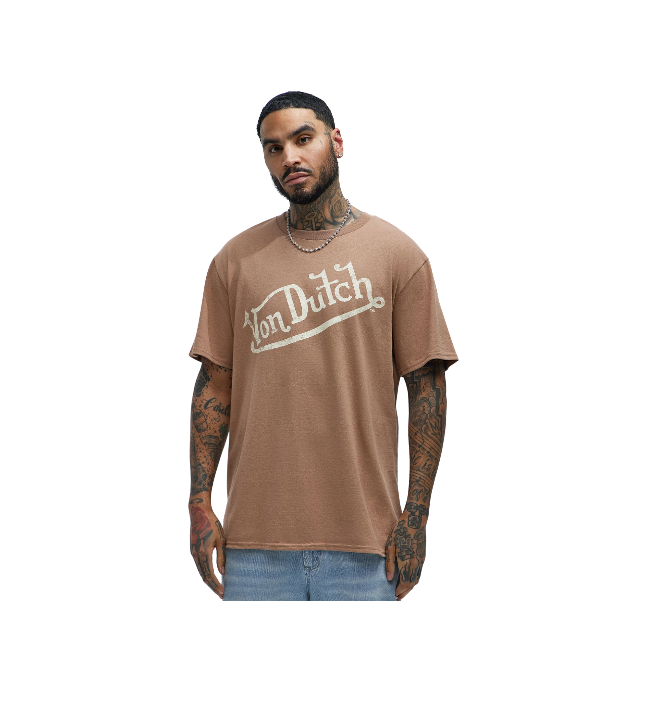 Von Dutch Logo Tee Brown