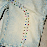 DUAA Skittles Rhinestone Shorts