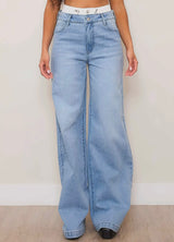 Double Layer High Rise Jeans Vibrant MIU