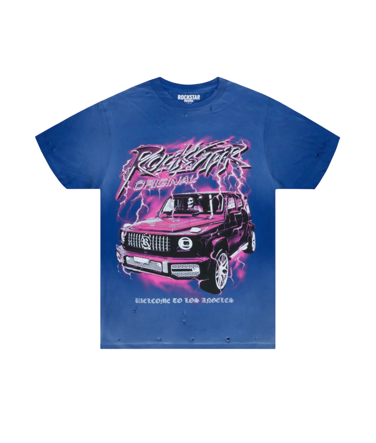 Rockstar Distressed Blue G Truck Tee