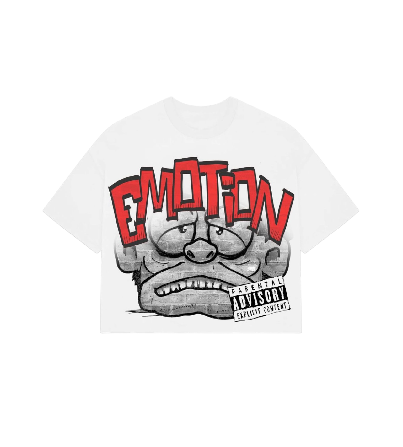 Mixed Emotions White Monster Cropped Tee