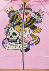 Ed Hardy Pink Crop Eagle Hoodie