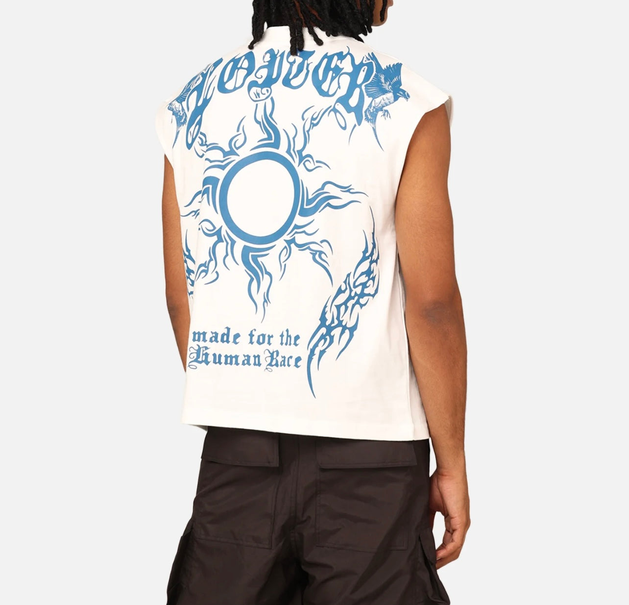 Loiter Cream/Blue Hearts Cut Off