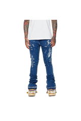 LAB Dark Wash Paint Stacked Denim