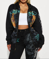 Ed Hardy Black All Over Zip Tiger