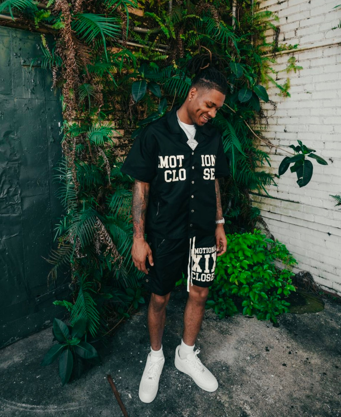 Mixed Emotion Black/Cream Button Down Shirt