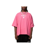 Loiter Pink Boxy Fit SpellOut Tee