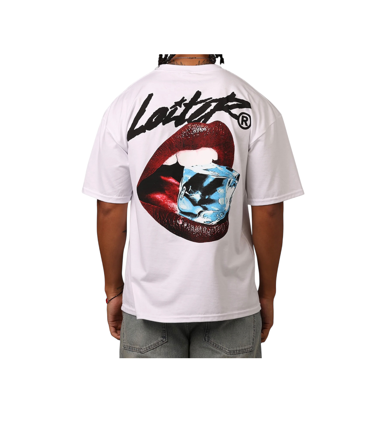 Loiter Ice Cube Lips Tee White
