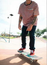 4.0 Streetwear Co Striped Tee Red