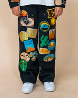EPTM Patchwork Black Workwear Pants